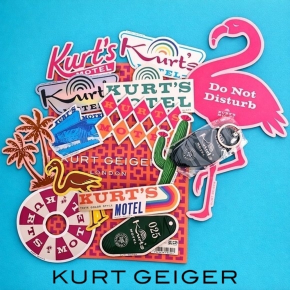 Kurt Geiger Keychain & Stickers Set - Picture 1 of 10
